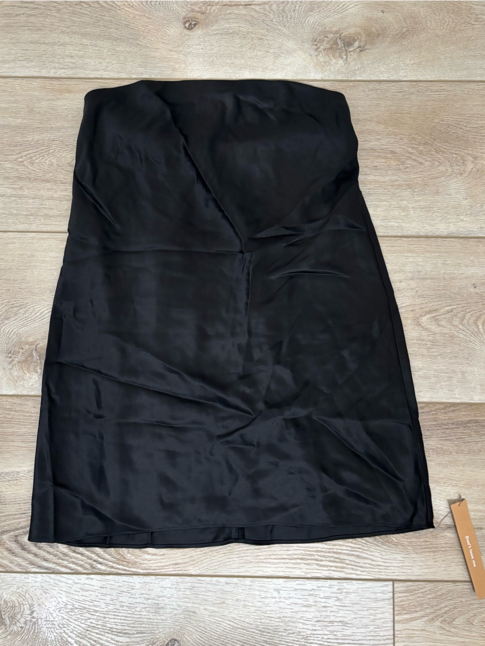 Reformation Black Satin Strapless Dress